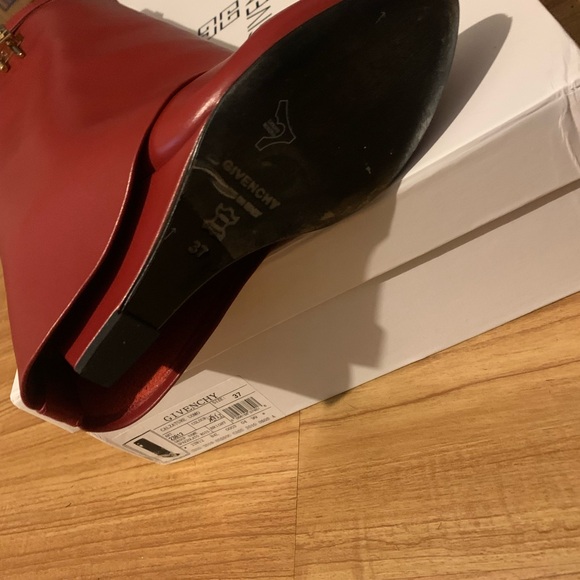 Givenchy Red Leather Boots - Picture 2 of 5